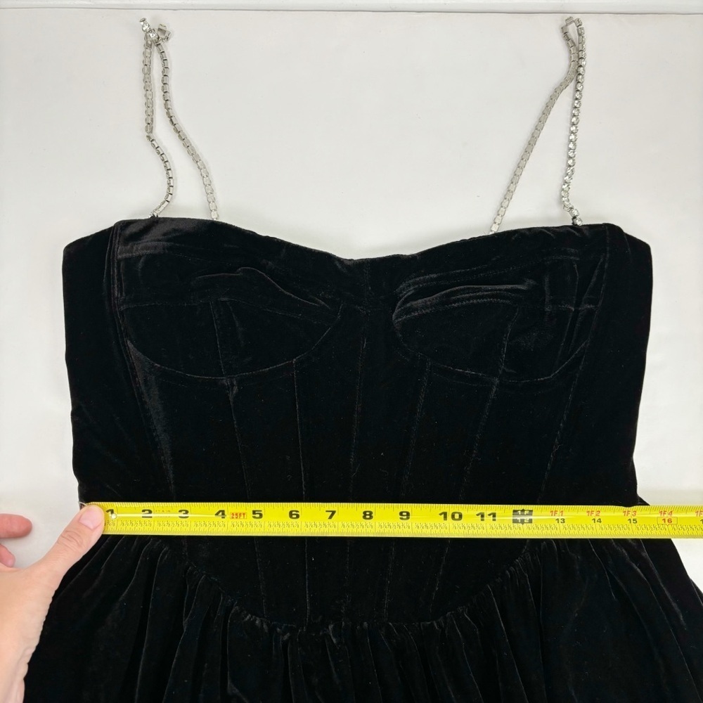 Bardot Elsie Velour Mini Dress in Black Size 8 - Picture 11 of 12